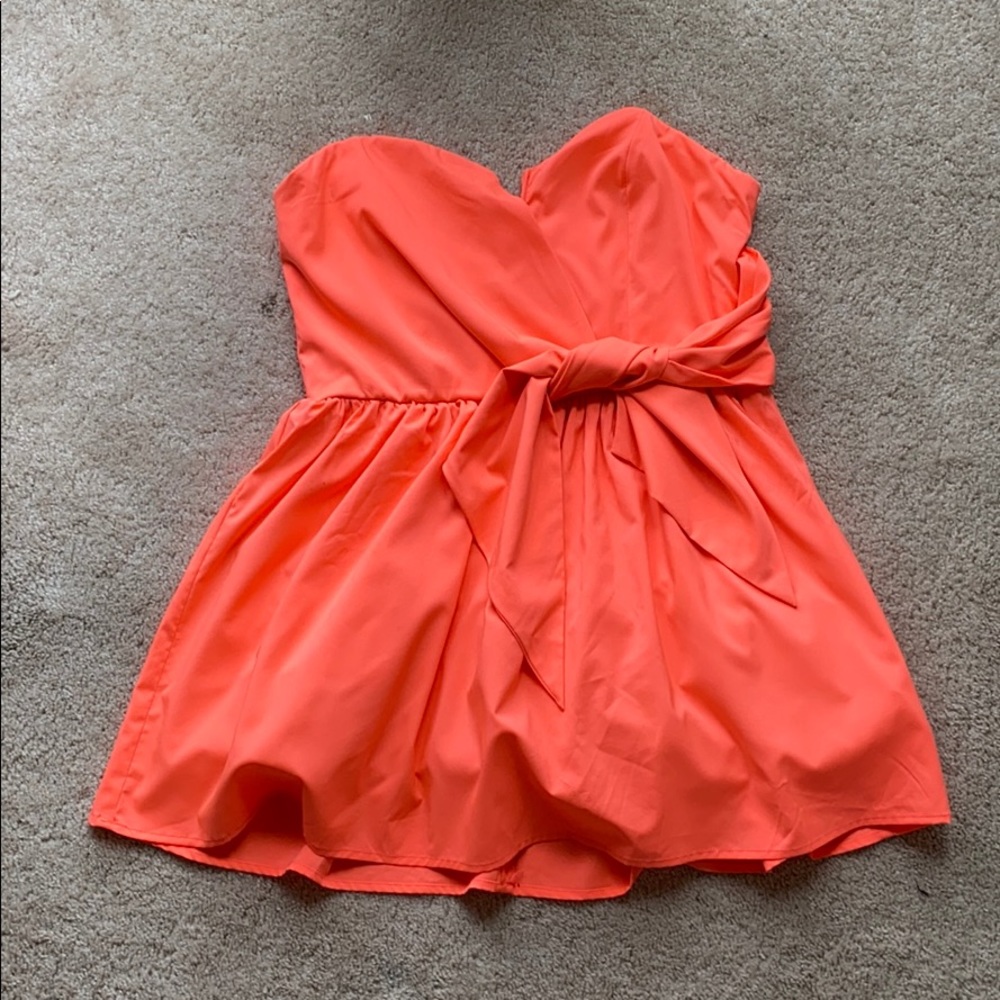 Hot pink strapless dress